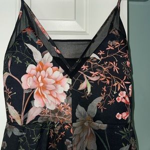 Anthropologie Adelyn Rae black floral jumpsuit